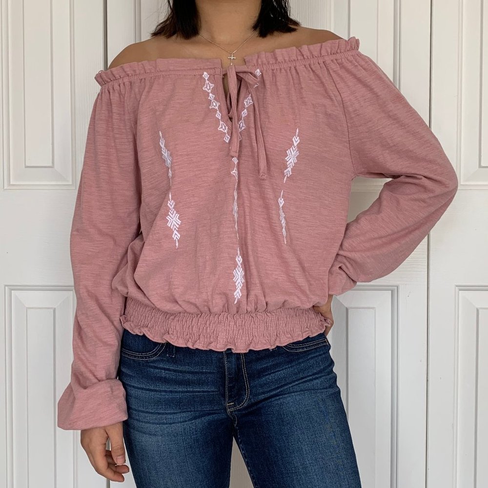 Pink off shoulder top